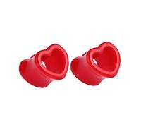 Aotiwe Set di 2 piercing a forma di cuore rosso, 12mm, Acrilico, Senza Gemstone