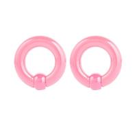 Aotiwe Set di 2 piercing per orecchio da uomo, orecchini a cerchio rosa con sfera in acrilico, 5mm, Acrilico, Senza Gemstone