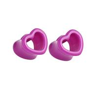 Aotiwe Set di 2 piercing per orecchio, lobo viola, a forma di cuore, in acrilico, 5mm, Acrilico, Senza Gemstone