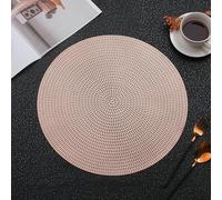 Aotiwe Set di 2 tovagliette per il Ringraziamento, 38 x 38 cm, rotonde con motivo a grano, in PVC oro rosa