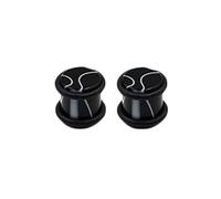 Aotiwe Set di 2 tunnel per orecchio, per allungare le orecchie, colore nero, a cilindro pieno con corda in acrilico, 10mm, Acrilico, Senza Gemstone