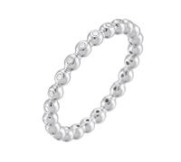 Aotiwe Set di anelli da donna, anello per madri da donna con perline con moissanite di forma rotonda, regalo di compleanno per donne, Q 1/2, Platino 950, Moissanite