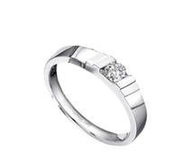 Aotiwe Set di anelli in argento, da donna, con diamante da 0,1 ct e diamante da 0,15 ct Pt950 e oro bianco 9 K/14 K/18 K, J 1/2, Pt950, Diamante