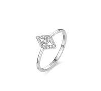 Aotiwe Silber Ringe 925, Ringe Frauen Silber Hohle Rautenform mit Rundschliff Weiß Zirkonia Geschenk Damen, 49 (15.6), 925 Silber, Zirconia
