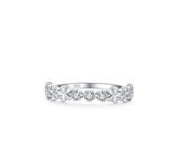 Aotiwe Silver Ring, Freundschaftsringe Silber 925 Kleine Blume und DREI Steine mit Rundschliff Weiß Zirkonia, 60 (19.1), 925 Silber, Zirconia