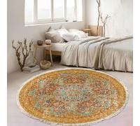 Aotiwe Tappeto Boho Runner 4 ', tappeto camera da letto tappeto giallo verde rotondo mandala modello poliestere