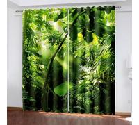 Aotiwe Tende per decorazione soggiorno, sala da pranzo tende casale paesaggio verde foglie e sole poliestere 2 pannelli 172,7 x 137,2 cm