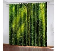 Aotiwe Tende per porte scorrevoli, stile bohémien, in poliestere, 2 pannelli, 304,8 x 228,6 cm, colore: verde