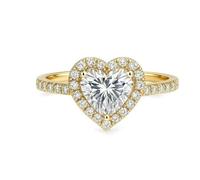 Aotiwe The Promise Ring, anelli da donna con cuore di fidanzamento con moissanite, oro bianco, set di gioielli da donna, S 1/2, Oro giallo 9 carati, Moissanite