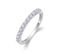 Aotiwe The Wedding Band, anello di promessa da donna sottile moissanite anello 0,44 ct argento oro bianco/platino, K 1/2, Platino, Moissanite