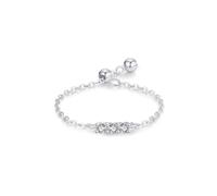 Aotiwe Verlobungsring Damen 925, Eheringe Silber für Frau Edelsteinfassung, Verstellbare Kette mit Rundschliff Weiß Zirkonia Größe Verstellbar