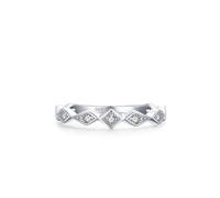 Aotiwe Verlobungsring Damen, Ringe Frauen für mittelfinger Silber Diamantförmiges Band mit Rundschliff Weiß Zirkonia 925 Silber, 57 (18.1), 925 Silber, Zirconia