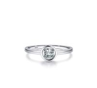 Aotiwe Verlobungsring Frau, 925 Silber Ringe Silber Hohler Rundring mit Quadratischem Zirkon, 49 (15.6), 925 Silber, Zirconia