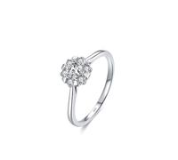 Aotiwe Zarter Ring, Fingerring Damen Set Silber Blütenform mit Rundschliff Weiß Zirkonia 925 Silber, 60 (19.1), 925 Silber, Zirconia