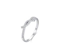 Aotiwe Zirkonia Ring, Ringe Frauen 925 Silber Kreuzknoten mit Rundschliff Weiß Zirkonia, 57 (18.1), 925 Silber, Zirconia