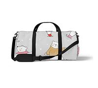 Aotmany Borsone sportivo da palestra per yoga, danza, borsa da viaggio per il weekend, borsa da viaggio colorata con gatto dei cartoni animati, borsa a tracolla per allenamento per donne e uomini,
