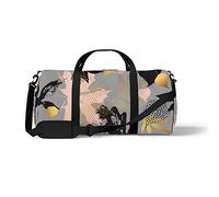 Aotmany Borsone sportivo da palestra per yoga, danza, weekend, borsa da viaggio con farfalle colorate e fiori, borsa a tracolla per donne e uomini, Foglie d'autunno Doodle, Taglia unica