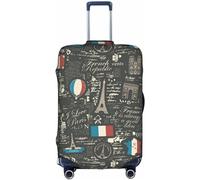Aotmany Boston Terrier Blowing a Bubble - Copertura per bagagli da 45-81 cm, protezione elastica per valigie con cerniera nascosta, per valigie con ruote, accessori da viaggio, Simboli di Parigi