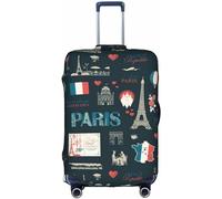 Aotmany Boston Terrier Blowing a Bubble - Copertura per bagagli da 45-81 cm, protezione elastica per valigie con cerniera nascosta, per valigie con ruote, accessori da viaggio, Tema retrò Francia