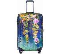 Aotmany Copertura per bagagli da viaggio con motivo astratto con fiori primaverili e acquerelli, adatta per bagagli da 45-81 cm, protezione elasticizzata con cerniera nascosta, per valigie con ruote