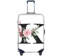 Aotmany Copertura per bagagli da viaggio con motivo floreale con lettera K, adatta per bagagli da 45-81 cm, lavabile, con cerniera nascosta, per valigie con ruote, approvato TSA, Come nella foto, M