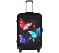 Aotmany Copertura per bagagli da viaggio notturna con farfalle rosse, blu e viola, adatta per bagagli da 45-81 cm, protezione elastica per valigie con cerniera nascosta, approvata TSA, Come nella