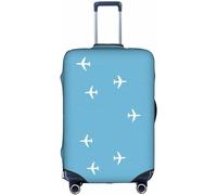Aotmany Copertura per bagagli da viaggio rosa con linee di aereo, adatta per bagagli da 45-81 cm, protezione elasticizzata con cerniera nascosta, per valigie con ruote approvate TSA, Percorsi Aerei