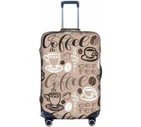 Aotmany First Coffee - Copertura per bagagli da viaggio con motivo a scarabocchi da 45,7 a 81,7 cm, protezione elastica per valigie con cerniera nascosta, accessori da viaggio, Come nella foto, S