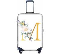 Aotmany Floral Alhpabet - Copertura per bagagli da viaggio con lettera M Botanical M, adatta per bagagli da 45-81 cm, lavabile, con cerniera nascosta, per valigie con ruote, approvato TSA, Come nella