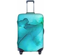 Aotmany Green Ink Art - Copertura per bagagli da viaggio in marmo di lusso, adatta per bagagli da 45-81 cm, lavabile, con cerniera nascosta, per valigie con ruote, approvato TSA