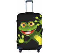 Aotmany Merry Green Frog - Copertura per bagagli da viaggio con simpatico animale da 45-81 cm, protezione elastica per valigie con cerniera nascosta, per valigie con ruote, approvato TSA, Come nella