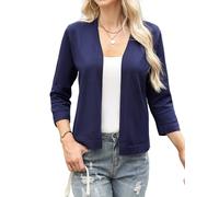 Aottori Cardigan Donna Corto Coprispalle Elegante con Scollo a V Bolero a Maglia Cerimonia per Estivo Primavera Blu Navy S