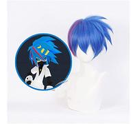 Aotu World Cosplay Ninler Parrucca Cosplay Uomo Corto Rosso Blu Misto Resistente al calore Capelli sintetici Anime Party Parrucche KUQX6895