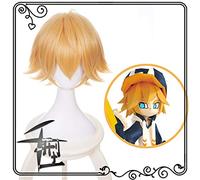 (aotu World) Parrucche sintetiche dorate corte in fibra sintetica resistente al calore Parrucca cosplay del re del carnevale di Halloween Re KUQX2602
