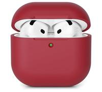 AOTUAO Custodia Compatibile con AirPods 4 (2024) Custodia Case, Case Protettiva Antiurto Antiscivolo in Silicone per AirPods 4a Generazione Cover Custodia, LED Frontale Visibile, Burgundy