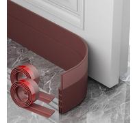 AOTUAO Paraspifferi Sottoporta, Paraspifferi Porta Blindata 200*5cm, Risparmiare Energia Paraspifferi Porta Ingresso, Paraspifferi Sottoporta Blindata Autoadesiva, Riduce il Rumore,anti Freddo-Marrone