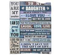 Aotximlat Coperta con scritta in inglese "to my daughter" da mamma Family Love Quilt Lettera stampata Mamma per la Figlia Coperta Posta Aerea Positivo Incoraggiare e Amore Coperta di Flanella Della