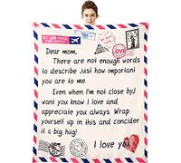Aotximlat Coperta regalo per mamma con scritta in inglese "to My Mom di Daughter Son", con scritta in inglese "I Love You Dear Mom ", per Natale, compleanno, festa della mamma, morbida coperta in