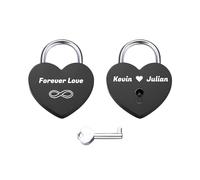 AOTXOXTOA Blocco d'amore personalizzato a cuore Incisione Foto Immagine Amante Alluminio Memoriale Nome Anniversario San Valentino Ponte Lucchetto Lui e Lei Regalo