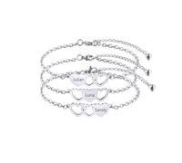 AOTXOXTOA Personalizzato 2-3 Pezzi Bracciali Cuore Incisione Miglior Bracciale Amicizia Set Acciaio Inox Nomi Personalizzati per Sorelle BFF Donne Compleanno Matrimonio Damigella d'Onore Regali