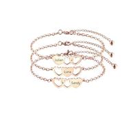 AOTXOXTOA Personalizzato 2-3 Pezzi Bracciali Cuore Incisione Miglior Bracciale Amicizia Set Acciaio Inox Nomi Personalizzati per Sorelle BFF Donne Compleanno Matrimonio Damigella d'Onore Regali