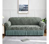 AOUHMN Copridivano con Gonna a Volant 2-3 Posti, Copridivano Antigraffio Gatto e Antimacchia, Elasticizzato Copripoltrona con Braccioli, Protezione per Mobili per Divano Pieghevole,Verde,XL