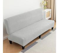 AOUHMN Copridivano Senza Braccioli 2-4 Posti, Copridivano Senza Braccioli Impermeabile Elasticizzata Universale Pieghevole Lavabile Rimovibile Estraibile, Per Mobili Per Divano,Grigio chiaro,M
