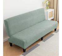 AOUHMN Copridivano Senza Braccioli 2-4 Posti, Copridivano Senza Braccioli Impermeabile Elasticizzata Universale Pieghevole Lavabile Rimovibile Estraibile, Per Mobili Per Divano,Verde,L