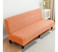 AOUHMN Copridivano Senza Braccioli 2-4 Posti, Copridivano Senza Braccioli Impermeabile Elasticizzata Universale Pieghevole Lavabile Rimovibile Estraibile, Per Mobili Per Divano,Arancione,S