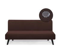 AOUHMN Copridivano Senza Braccioli, Copridivano 2-3 Posti Elasticizzato Impermeabile Universale Spandex Cotone Antigraffio Gatto e Lavabile Protezione per Mobili per Divano Pieghevole,Caffè,190×210cm