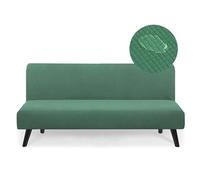 AOUHMN Copridivano Senza Braccioli, Copridivano 2-3 Posti Elasticizzato Impermeabile Universale Spandex Cotone Antigraffio Gatto e Lavabile Protezione per Mobili per Divano Pieghevole,Verde,190×210cm