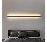 Aoun - Lampada da parete a LED, moderna in metallo, per esterni e interni eleganti, lampada LED lineare, lampada da cucina, lampada da armadio, lampada moderna per soggiorno, scala e corridoio (nero