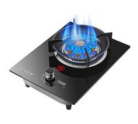 Aouoeeo Piano Cottura a Gas, Fornello a Gas con bruciatore, Piano Cottura a Gas da 33 cm, Piano Cottura da Incasso per Cucina Domestica, 7,2 kW, Nove cavità, Fiamma Forte