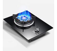 Aouoeeo Piano Cottura a Gas, Fornello a Gas da Incasso in Vetro temperato Nero, 7 bruciatori da 2 kW, Nove camere, Fiamma Forte